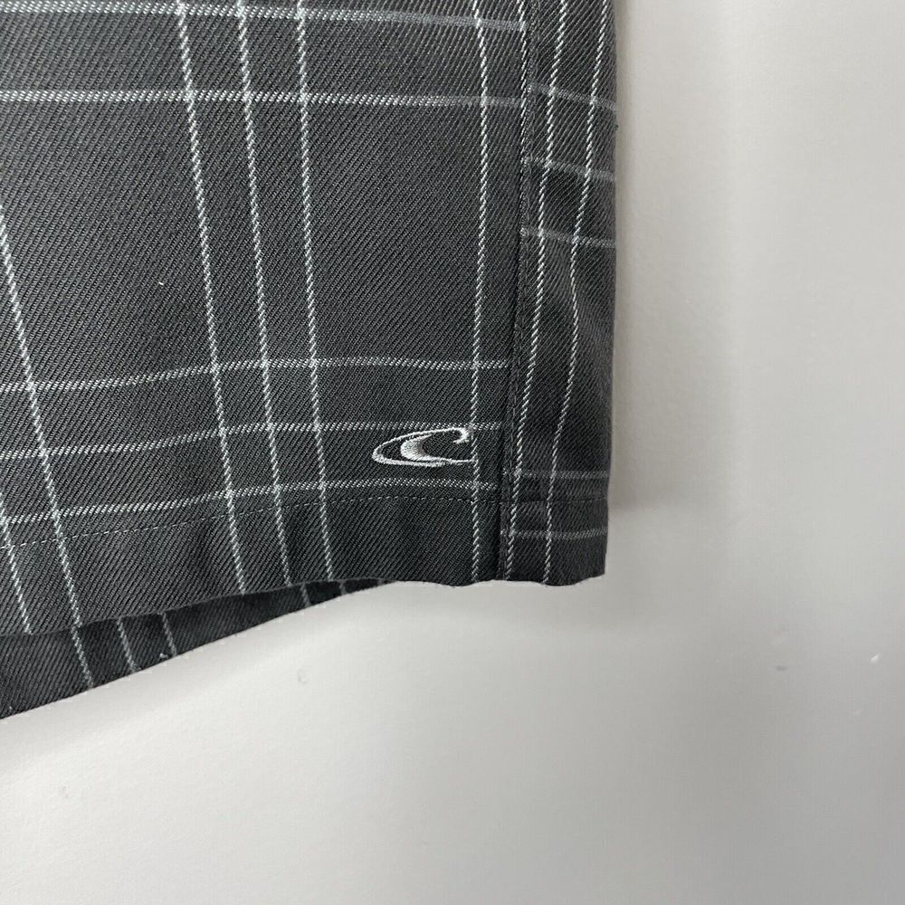 O'NEILL Shorts Mens 34 x 11 Gray Plaid Flat Front Chino Casual Skate Surf - Picture 3 of 7